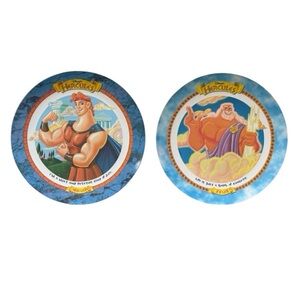 2 Disney Hercules McDonald's Collector Melamine Plates 1997 "Hercules" & "Zeus"